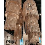 Люстра круглая трехъярусная из бахромы Milk Gradient Braided Fringe варинант исполнения - 5 | Loft Concept в Брянске