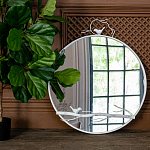 Зеркало настенное в раме белого цвета с декором птица на ветке Mirror Portal варинант исполнения - 2 | Loft Concept в Брянске