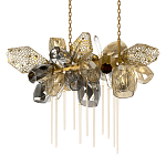 Люстра подвесная с 22-мя гранёными стеклянными плафонами с вертикальными подвесками Gilded Mirage  варинант исполнения - 7 | Loft Concept в Брянске