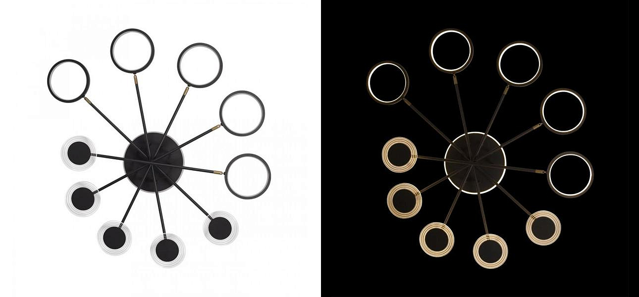 Люстра светодиодная BENDIK LIGHTING Black 10 плафонов Люстра светодиодная BENDIK LIGHTING Black 10 плафонов - Loft-Concept в Брянске