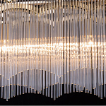Люстра прямоугольная на цепях с прозрачными трубками и волнистым краем Nembus варинант исполнения - 6 | Loft Concept в Брянске