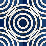 Дизайнерская плитка с узором Круги синяя варинант исполнения - 1 | Loft Concept в Брянске