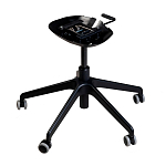 Стул с мягкой оранжевой обивкой из велюра и подъемно-поворотным механизмом на черных колесиках Harper Orange варинант исполнения - 5 | Loft Concept в Брянске