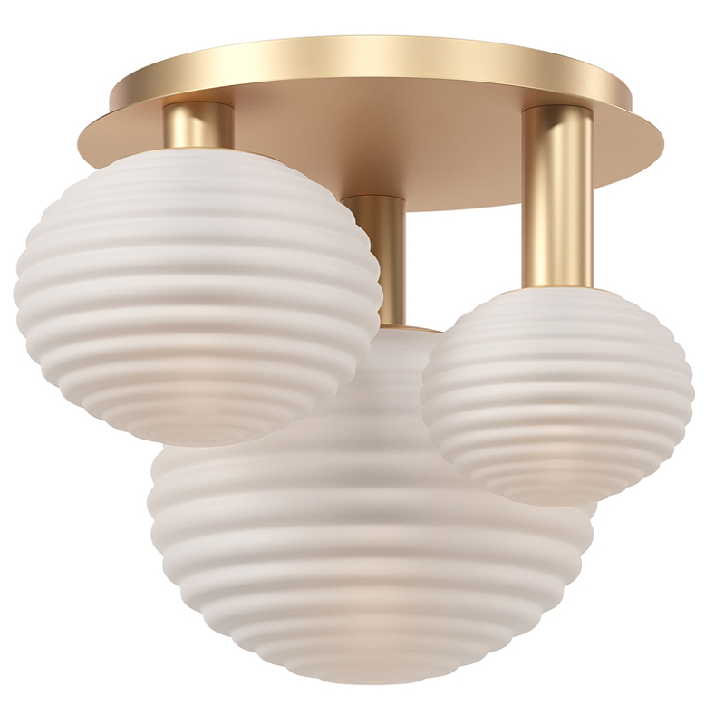 Потолочный светильник Triple ribbed base Золотой Потолочный светильник Triple ribbed base Золотой в Брянске | Loft Concept