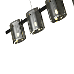 Подвесной светильник светодиодный с 5-ю цилиндрическими плафонами светло-серого цвета из стекла и стали Andrea Сhandelier Grey варинант исполнения - 2 | Loft Concept в Брянске