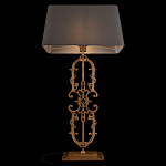 Настольная лампа на ажурном чугунном основании с тканевым серым абажуром Openwork Lamp варинант исполнения - 4 | Loft Concept в Брянске