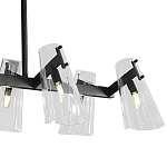 Люстра светодиодная с 8-ю прозрачными плафонами из акрила и стали Glass Cylinder Black варинант исполнения - 5 | Loft Concept в Брянске