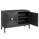 Тумба черная из дерева двухдверная Geometric Double Door Nightstand варинант исполнения - 1 | Loft Concept в Брянске