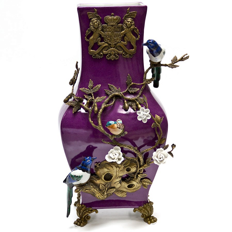 Фарфоровая ваза Mystic Purple & Magpies Фиолетовый Бронза Фарфоровая ваза Mystic Purple & Magpies Фиолетовый Бронза в Брянске | Loft Concept
