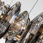 Люстра подвесная с овальными подвесками из стекла дымчатого цвета Harlow Crystal Round варинант исполнения - 5 | Loft Concept в Брянске