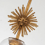 Подвесной светильник золотого цвета с колоколообразным стеклянным плафоном и декоративным элементом Elstead Lighting варинант исполнения - 5 | Loft Concept в Брянске