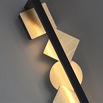 Бра вертикальное черного цвета с золотыми кругами и квадратами Gravyura варинант исполнения - 2 | Loft Concept в Брянске