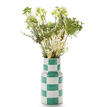 Ваза из фаянса Brighter than the Stars с шахматным принтом бирюзового цвета  варинант исполнения - 3 | Loft Concept в Брянске