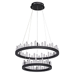 Люстра с двумя кольцами черного цвета с хрустальными элементами QUARTZ CRYSTAL варинант исполнения - 2 | Loft Concept в Брянске