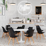 Стул с основой из пластика и мягким сиденьем Arvika Black варинант исполнения - 8 | Loft Concept в Брянске