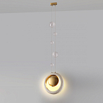 Подвесной светильник с бежевым текстурным кольцом и латунным шаром в центре Tactile  варинант исполнения - 5 | Loft Concept в Брянске