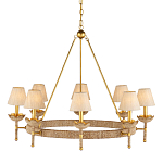 Люстра из кованого железа с отделкой плетеной веревкой и сусальным золотом Parisian Style варинант исполнения - 1 | Loft Concept в Брянске