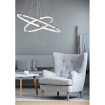 Люстра подвесная с двумя пересекающимися белыми светодиоидными кольцами Luke Lampco Tracer Lamp варинант исполнения - 10 | Loft Concept в Брянске