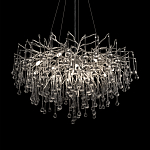 Люстра подвесная с прозрачными стеклянными подвесками в форме капель Диаметр 80 см Droplet Chandelier варинант исполнения - 8 | Loft Concept в Брянске