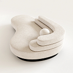 Диван Saint-Trope молочного цвета с обивкой букле  варинант исполнения - 1 | Loft Concept в Брянске