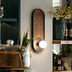 Бра с декором из плетеного бамбука Wicker Oval Lamp варинант исполнения - 4 | Loft Concept в Брянске