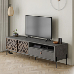 ТВ-тумба с раздвижными дверцами Mallin Metal TV Stand варинант исполнения - 2 | Loft Concept в Брянске