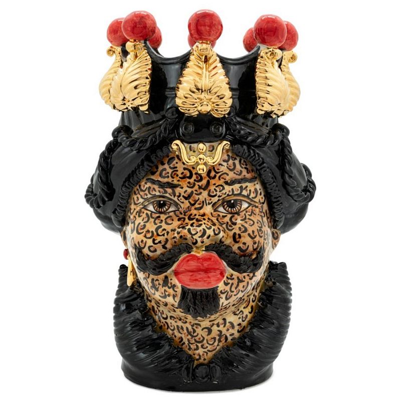 Ваза Vase Moro Man Leopard Big Черный Мульти Ваза Vase Moro Man Leopard Big Черный Мульти в Брянске | Loft Concept