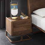 Прикроватный деревянный столик с 2-мя ящиками Moon Walnut Furniture варинант исполнения - 1 | Loft Concept в Брянске