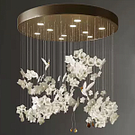 Люстра каскадная с белыми цветами и птицами Takeoff варинант исполнения - 1 | Loft Concept в Брянске