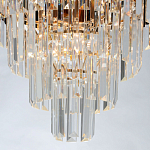 Люстра из черного металла с многоярусными подвесками из прозрачного хрусталя на золотой цепи Empire Black Chandelier Crystal варинант исполнения - 7 | Loft Concept в Брянске