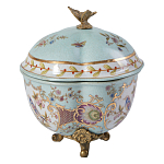 Шкатулка голубого цвета с цветочными орнаментами Blue Garden варинант исполнения - 2 | Loft Concept в Брянске