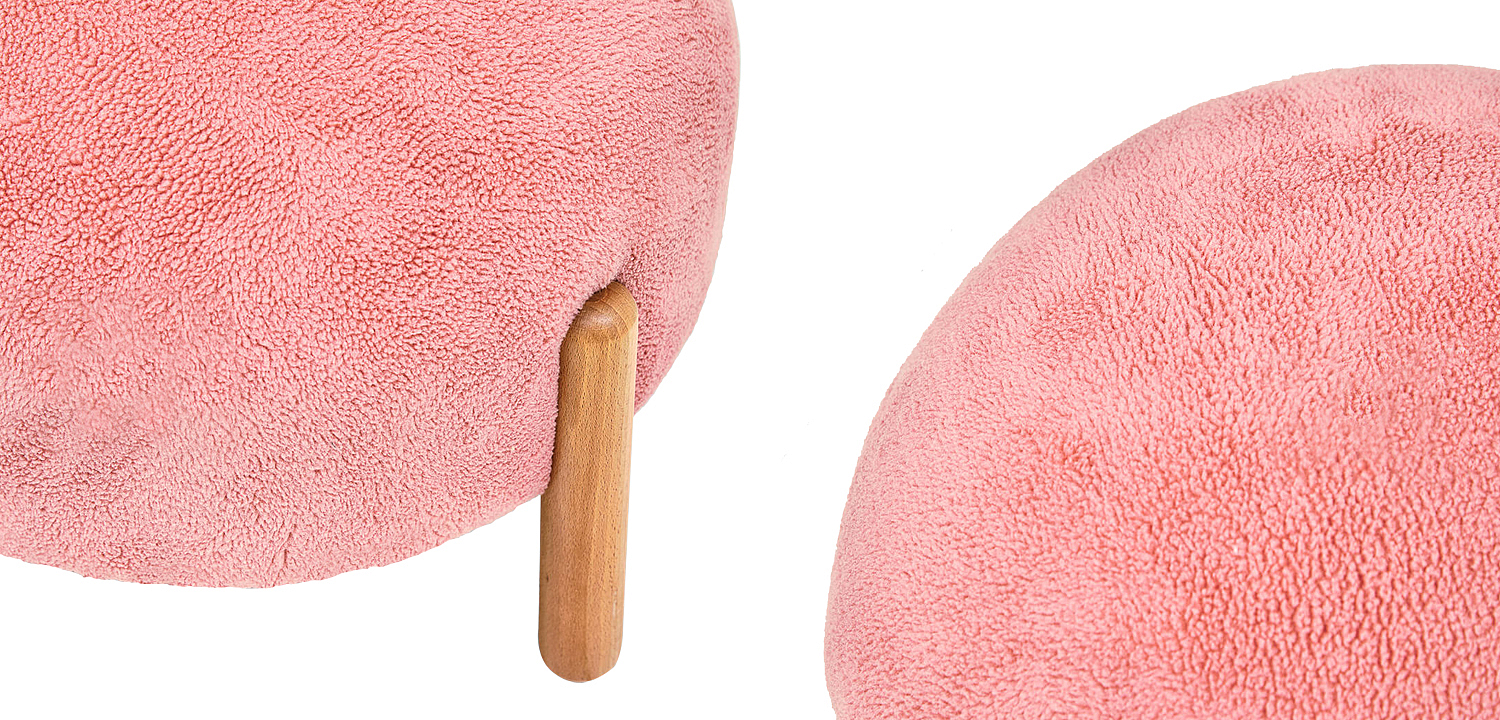 Пуф круглый на деревянных ножках Ralfie Pouf Pink Пуф круглый на деревянных ножках Ralfie Pouf Pink - Loft-Concept в Брянске