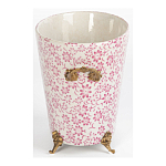 Кашпо из белого фарфора с розовым цветочным орнаментом Eden Garden варинант исполнения - 3 | Loft Concept в Брянске