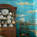 Обои ручная роспись Nantucket Crossing Brandt colourway on scenic paper варинант исполнения - 1 | Loft Concept в Брянске