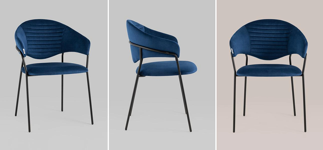 Стул Alexis Chair Синий Велюр Стул Alexis Chair Синий Велюр - Loft-Concept в Брянске
