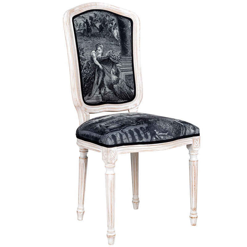 Стул Chambord Stool Черно-белый Белый винтажная патина Стул Chambord Stool Черно-белый Белый винтажная патина в Брянске | Loft Concept