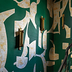 Обои ручная роспись в стиле Арт-деко Symphony Original colourway on Jade silk dupion варинант исполнения - 3 | Loft Concept в Брянске