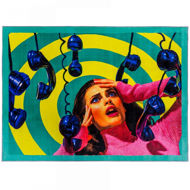 Ковер Seletti Rectangular Rug Phone Мульти Ковер Seletti Rectangular Rug Phone Мульти в Брянске | Loft Concept