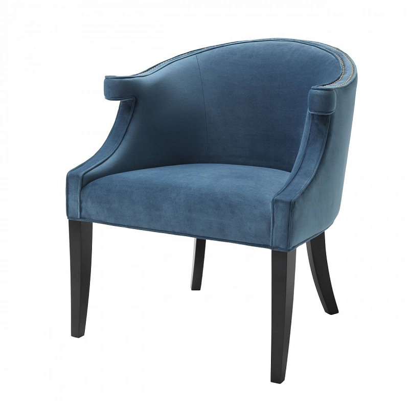 Кресло Eichholtz Chair Margaux blue Черный Синий в Брянске | Loft Concept 