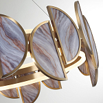 Люстра круглая с полукруглыми плафонами из искусственного алебастра в бронзовой оправе Marbella варинант исполнения - 4 | Loft Concept в Брянске