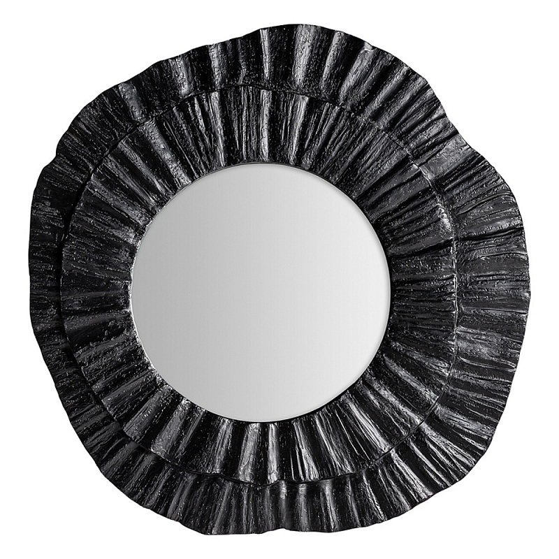 Зеркало в фактурной черной раме в современном стиле Black Maelstrom Черный в Брянске | Loft Concept 