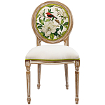 Стул бежевый из натурального бука с изображением птиц и цветов Blooming Red Birds варинант исполнения - 1 | Loft Concept в Брянске