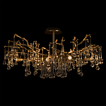 Потолочная люстра в виде ветвей деревьев золотого цвета с прозрачными подвесками-каплями Droplet Chandelier варинант исполнения - 2 | Loft Concept в Брянске