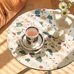 Дизайнерский журнальный стол с круглой столешницей на изогнутых стальных ножках Obafaby варинант исполнения - 3 | Loft Concept в Брянске