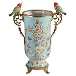 Ваза с двумя птичками из фарфора с бронзовыми элементами Garden of Eden варинант исполнения - 1 | Loft Concept в Брянске