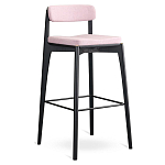 Барный стул из массива ясеня с обивкой из рогожки Elegant Ash Shape варинант исполнения - 1 | Loft Concept в Брянске