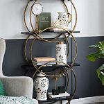 Ваза белая с крышкой с рисунком зеленых и золотых листьев 40 см Chinoiserie Ceramics варинант исполнения - 3 | Loft Concept в Брянске