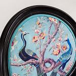 Полукресло из массива бука бирюзовое с изображением птиц и цветов Turquoise Chinoiserie Garden Chair варинант исполнения - 5 | Loft Concept в Брянске