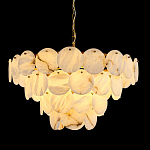 Люстра подвесная четырехъярусная с подвесками в форме дисков Cryptocrystalline Stone варинант исполнения - 2 | Loft Concept в Брянске