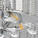 Люстра круглая на цепи цвета хром с прозрачными рельефными хрустальными пластинами Textured Glass Chandelier варинант исполнения - 4 | Loft Concept в Брянске